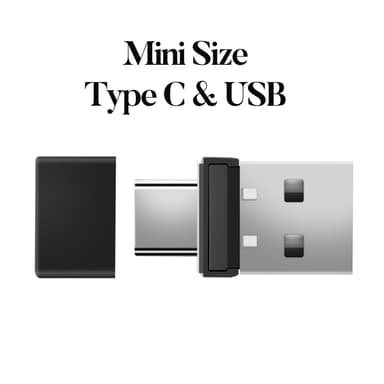 2 in 1 USB USB-C Mouse Jiggler Mouse Mover ilman ajureita pitää tietokoneen aktiivisena