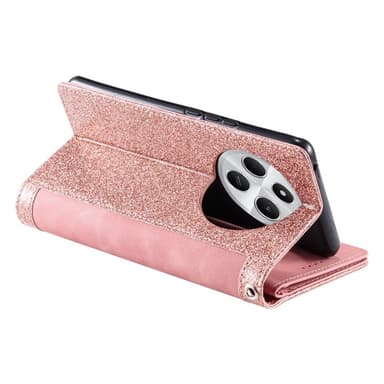 Xiaomi Redmi 14C Kuori Vetoketjutaskulla ja 9 Korttipaikalla - RoseGold