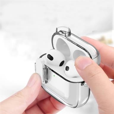 AirPods 4 -kuulokekotelolle Snap Switch jääkristallikirkas kuori - läpinäkyvä Harmaa