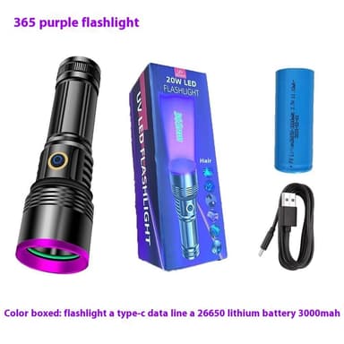 UV-väärennösten tunnistus 365 nm violetti valo Tehokas UV-taskulamppu