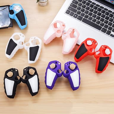 Playstation 5 / PS5 silikoninen suojakuori, liukastumista estävä suoja + joystick-suojukset - Musta