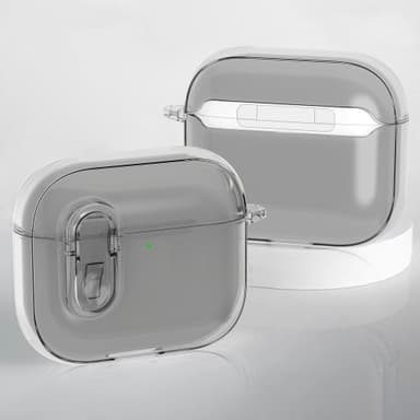 AirPods 4 -kuulokekotelolle Snap Switch jääkristallikirkas kuori - läpinäkyvä Harmaa
