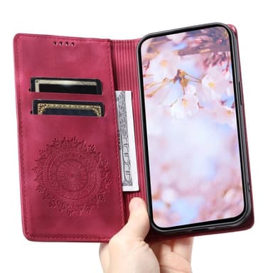 Samsung Galaxy S25 -lompakkokotelon kuoren kuoren Mandala-kukkakuvio