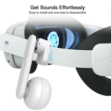 Kuulokkeet Meta Quest 2/3 VR -kuulokkeille 3,5 mm venyvällä pidikkeellä