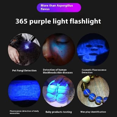 UV-väärennösten tunnistus 365 nm violetti valo Tehokas UV-taskulamppu