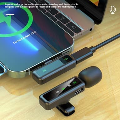 Langaton Lavalier Microphone Noise Reduction 1 lähetintä + 1 vastaanotin - iP-liitin