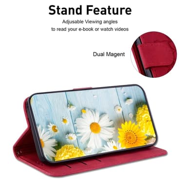 Xiaomi Redmi 14C 4G Suojakuori Lily Flower Imprint Nahkainen Puhelinsuojus Jalustalla