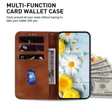 Xiaomi Redmi 14C 4G Suojakuori Lily Flower Imprint Nahkainen Puhelinsuojus Jalustalla