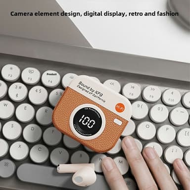 Retrokamerasuunnittelu Bluetooth-kuulokkeet Melua vaimentavat korvakuulokkeet - ruskea