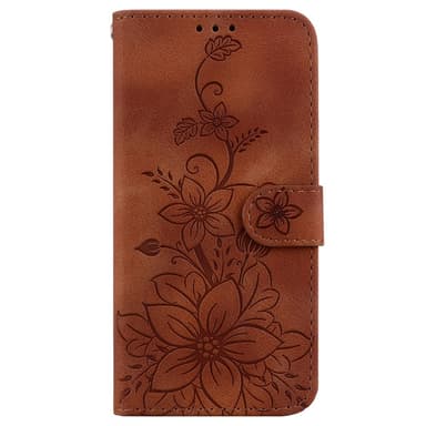 Xiaomi Redmi 14C 4G Suojakuori Lily Flower Imprint Nahkainen Puhelinsuojus Jalustalla