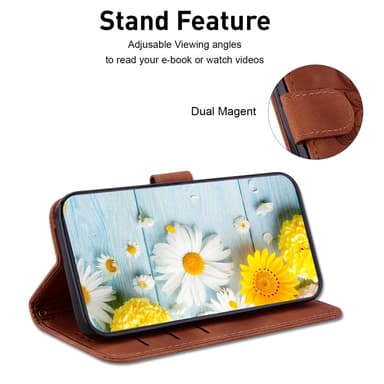Xiaomi Redmi 14C 4G Suojakuori Lily Flower Imprint Nahkainen Puhelinsuojus Jalustalla