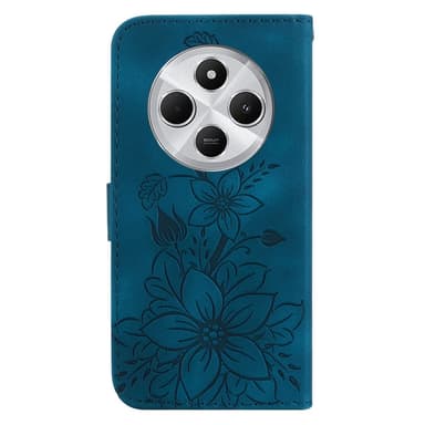 Xiaomi Redmi 14C 4G Suojakuori Lily Flower Imprint Nahkainen Puhelinsuojus Jalustalla