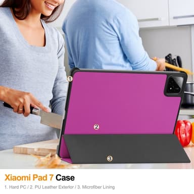 Slim Fit suojakuori Xiaomi Pad 7 Auto Wake / Sleep -laitteelle - Violetti