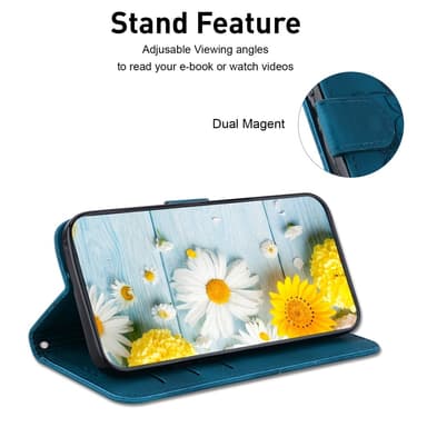 Xiaomi Redmi 14C 4G Suojakuori Lily Flower Imprint Nahkainen Puhelinsuojus Jalustalla