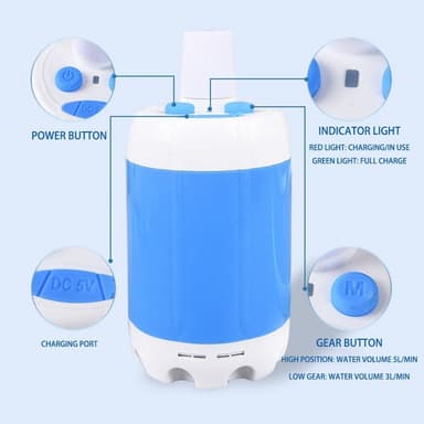4000mAh sähköinen suihku camping kannettava suihkupääpumppu ulkona vaellusmatka