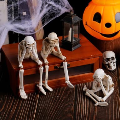 Halloween luurankohahmo Spooky Skull Decoration Party Haunted - Hear No Evil
