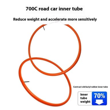 Ultrakevyt pyörän letku kahdella renkaan korjauspaikalla - 700C Presta-venttiili 65mm