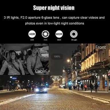Edessä ja takana tallennus Dash Cam 1080P HD Night Vision -autokameranauhuri