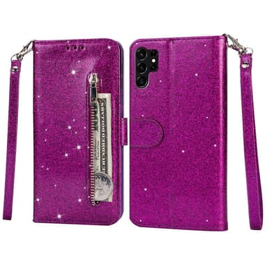 Samsung Galaxy S25 UltraTaittuva Glitter-Suojakotelo Vetoketjutaskulla