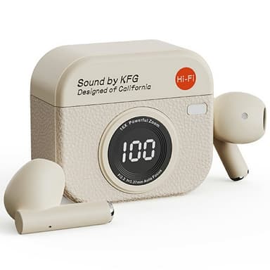 Retrokamerasuunnittelu Bluetooth-kuulokkeet Melua vaimentavat korvakuulokkeet - Valkoinen