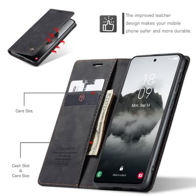 CASEME Retro Lompakkokotelo Samsung Galaxy S25+ (S25 Plus)