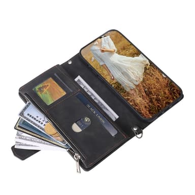 Xiaomi Redmi 14C Zipper Wallet Case Rhombus Stitching Line Puhelinsuojus