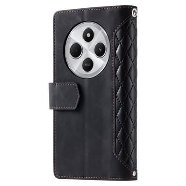 Xiaomi Redmi 14C Zipper Wallet Case Rhombus Stitching Line Puhelinsuojus