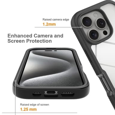 Suojakuori iPhone 16 Pro Max PC+TPU:lle Kirkas puhelimen kansi näyttökalvolla