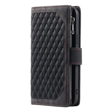 Xiaomi Redmi 14C Zipper Wallet Case Rhombus Stitching Line Puhelinsuojus