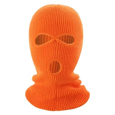 Talvi kokokasvonaamio, kolmireikäinen neulottu hattu, kaula-damaski - Orange
