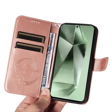 Samsung Galaxy S24 FE Kotelo Jalustallinen Lompakkokotelo Perhoskuvio