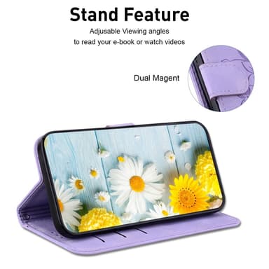 Xiaomi Redmi 14C 4G Suojakuori Lily Flower Imprint Nahkainen Puhelinsuojus Jalustalla