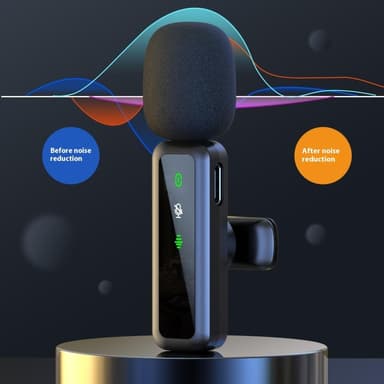 Langaton Lavalier Microphone Noise Reduction 2 lähetintä + 1 vastaanotin - iP-liitin