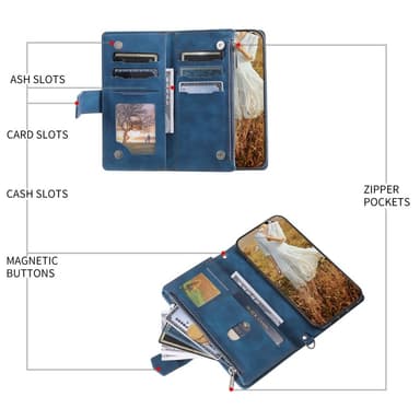 Xiaomi Redmi 14C Zipper Wallet Case Rhombus Stitching Line Puhelinsuojus