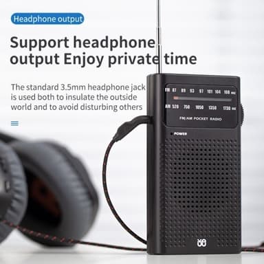 Täyskanavainen kaksitaajuusradio FM/AM kannettava radio, akkukäyttöinen