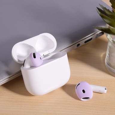 AirPods 4:lle liukumaton silikonikotelo, korvasuojat, nappikuulokkeet - Vaaleanpunainen