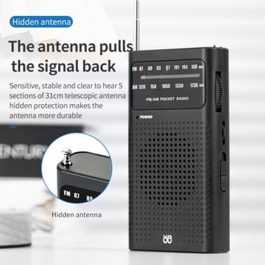 Täyskanavainen kaksitaajuusradio FM/AM kannettava radio, akkukäyttöinen