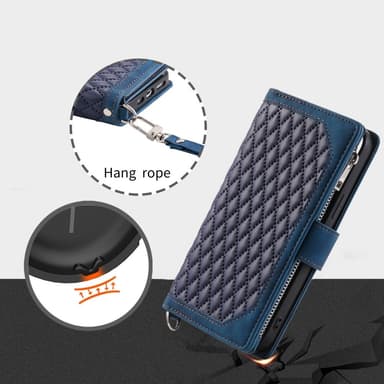 Xiaomi Redmi 14C Zipper Wallet Case Rhombus Stitching Line Puhelinsuojus