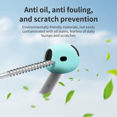AirPods 4:lle liukumaton silikonikotelo, korvasuojat, nappikuulokkeet - Vaaleanpunainen