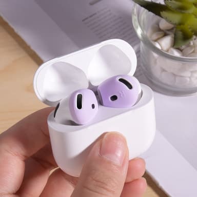 AirPods 4:lle liukumaton silikonikotelo, korvasuojat, nappikuulokkeet - Vaaleanpunainen