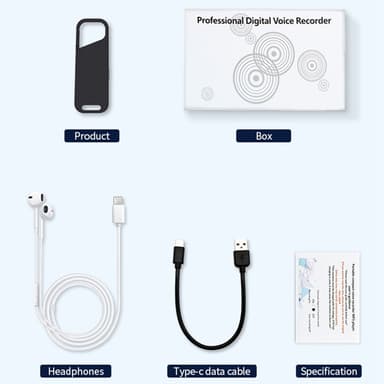 32 Gt:n kohinanvaimennus Digitaalinen äänitallennin MP3-soitin Sanelupuhelin langallisilla kuulokkeilla
