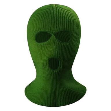 Talvi kokokasvonaamio, kolmireikäinen neulottu hattu, kaula-damaski - Army Green