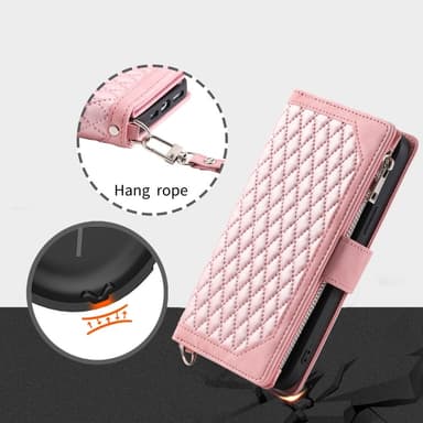 Xiaomi Redmi 14C Zipper Wallet Case Rhombus Stitching Line Puhelinsuojus