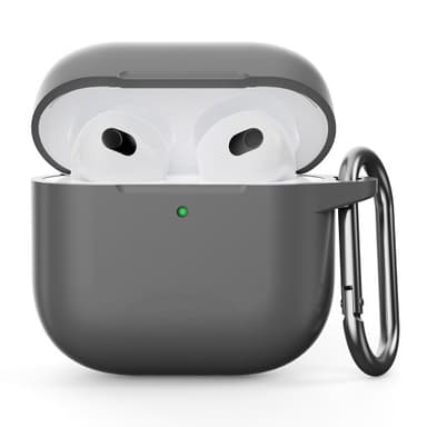 AirPods 4 silikonikotelolle Integroitu Bluetooth-kuulokkeiden suojus koukulla - Harmaa