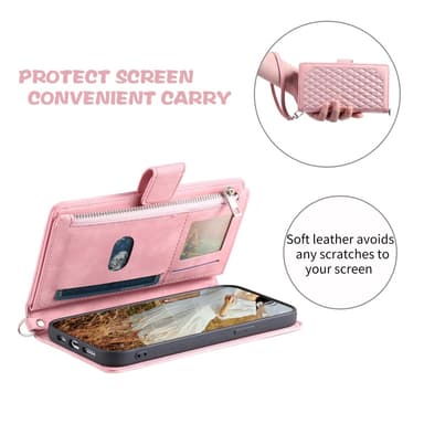 Xiaomi Redmi 14C Zipper Wallet Case Rhombus Stitching Line Puhelinsuojus