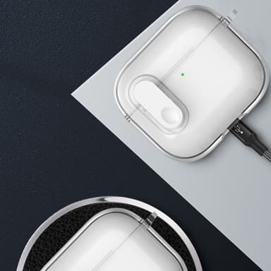 AirPods 4 -kuulokekotelolle Snap Switch jääkristallikirkas kuori - läpinäkyvä