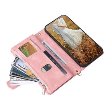 Xiaomi Redmi 14C Zipper Wallet Case Rhombus Stitching Line Puhelinsuojus