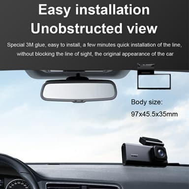 2K Ultra HD WiFi Night Vision edessä ja takana auton kojelautakamera pysäköintinäytöllä