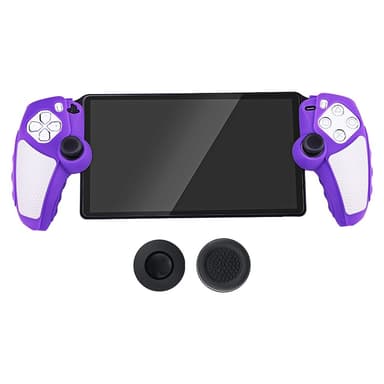Playstation 5 / PS5 silikoninen suojakuori, liukastumista estävä suoja + joystick-suojukset - Violetti