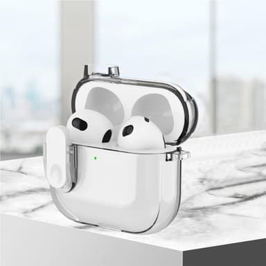 AirPods 4 -kuulokekotelolle Snap Switch jääkristallikirkas kuori - läpinäkyvä